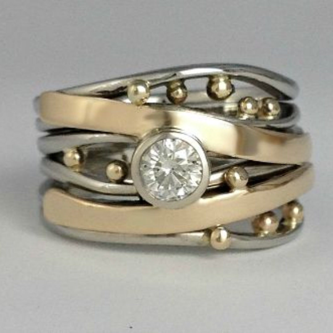 Deborah - Classic Gold-Plated Zirconia Ring